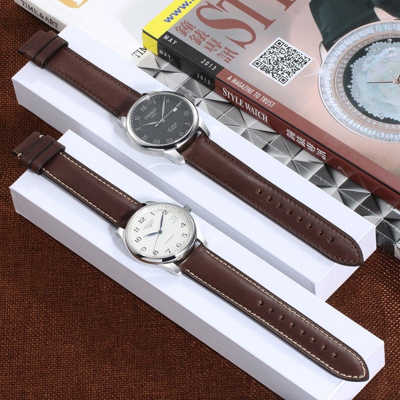 iStrap Quick Release Watch Band - Top Grain Leather Replacement Quickfit Strap - Stainless Steel Buckle - 18mm, 19mm, 20mm, 21mm 22mm,24mm for Men Women - Image 2